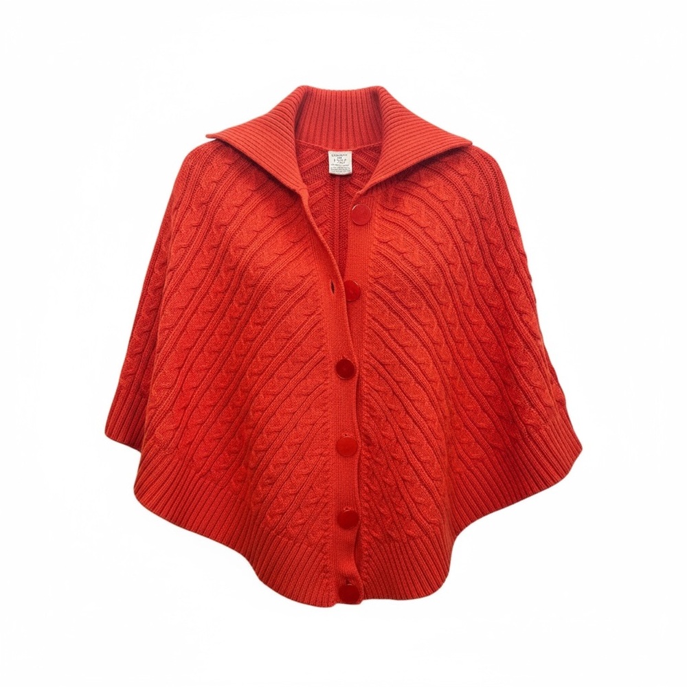 Tommy Hilfiger Bold Orange Knit Poncho